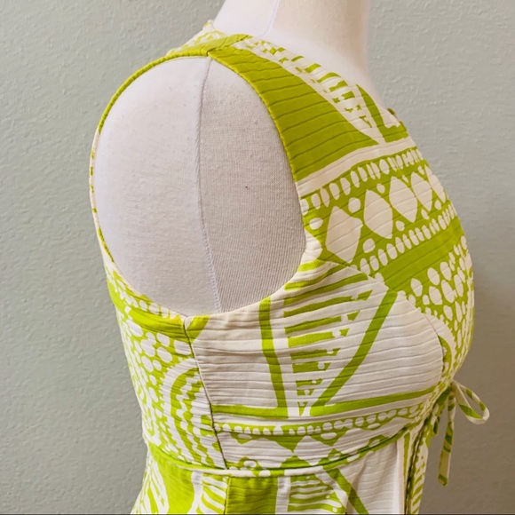 MALIA HONOLULU vintage MOD green graphic dress - Picture 4 of 8
